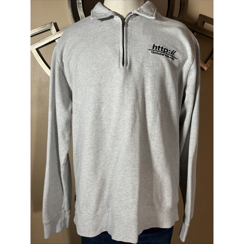 The Hundreds Half Zip Cotton Crewneck Large